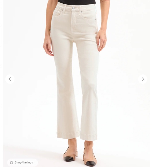 NWT VERONICA BEARD WOMENS CARSON HIGH RISE ANKLE FLARE JEANS ECRU OFF WHITE 29 - Picture 3 of 8